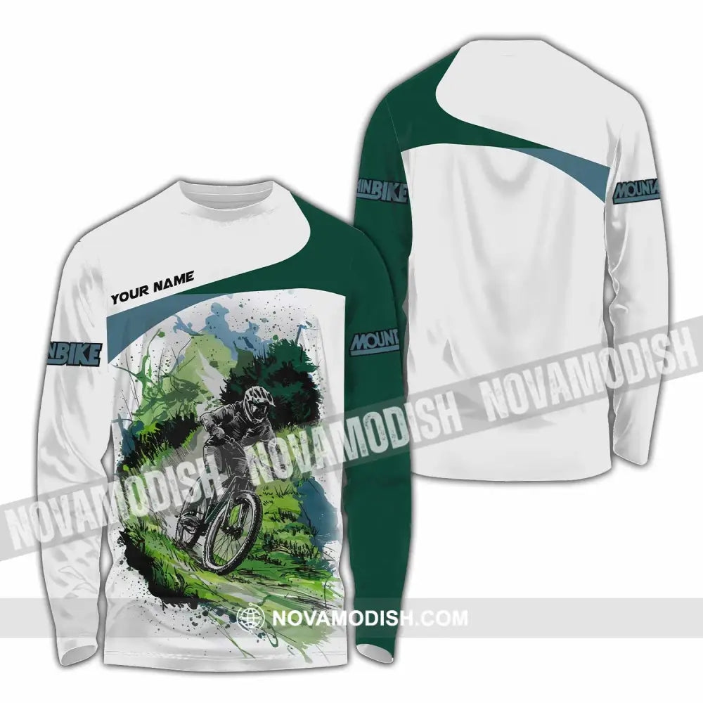 Unisex Shirt - Custom Mountain Bike MTB Shirt Long Sleeve Shirt / S T-shirt