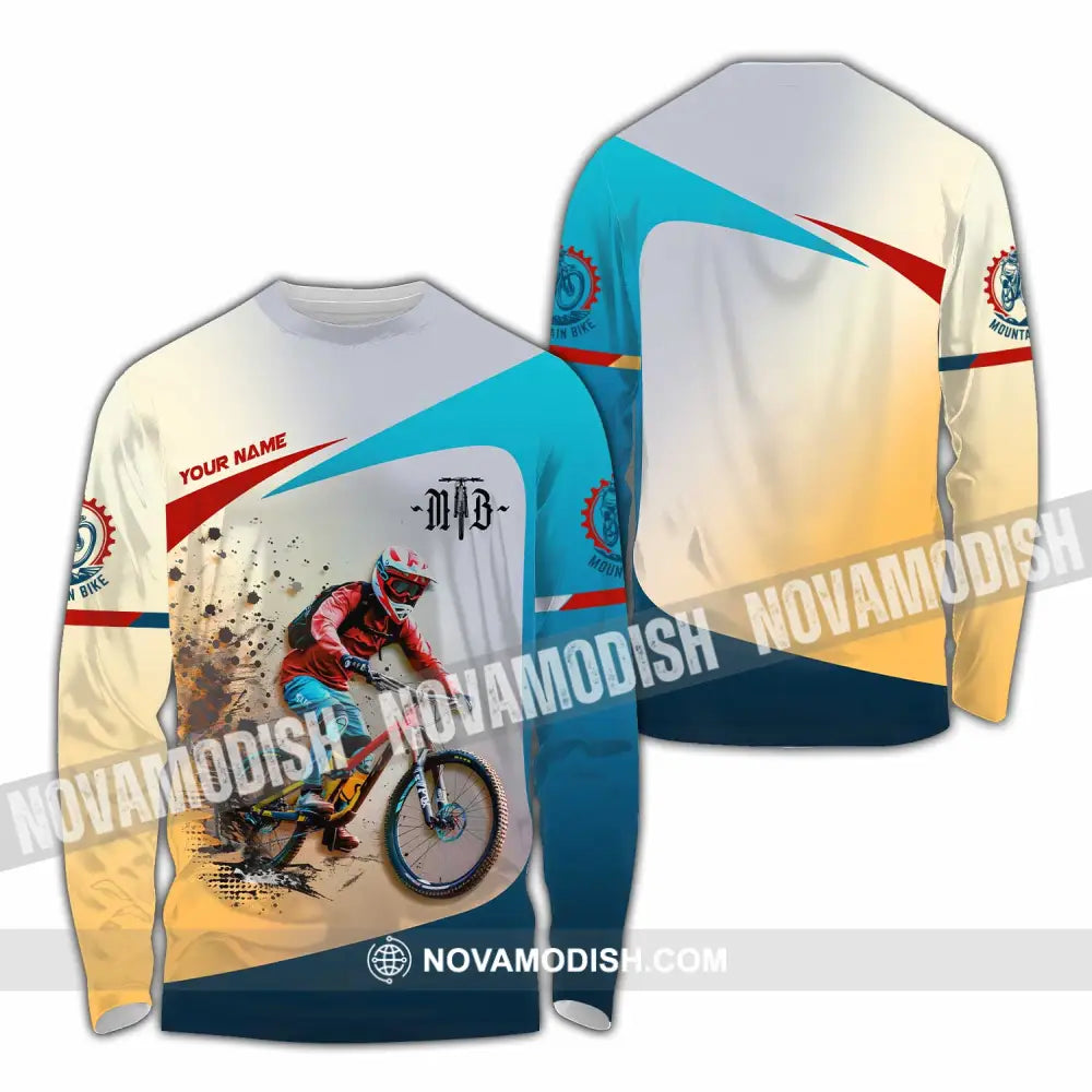 Unisex Shirt - Custom Mountain Bike MTB Shirt Long Sleeve Shirt / S T-shirt