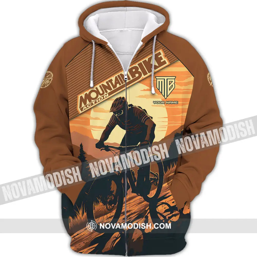 Unisex Shirt - Custom Mountain Bike Shirt Zipper Hoodie / S T-shirt