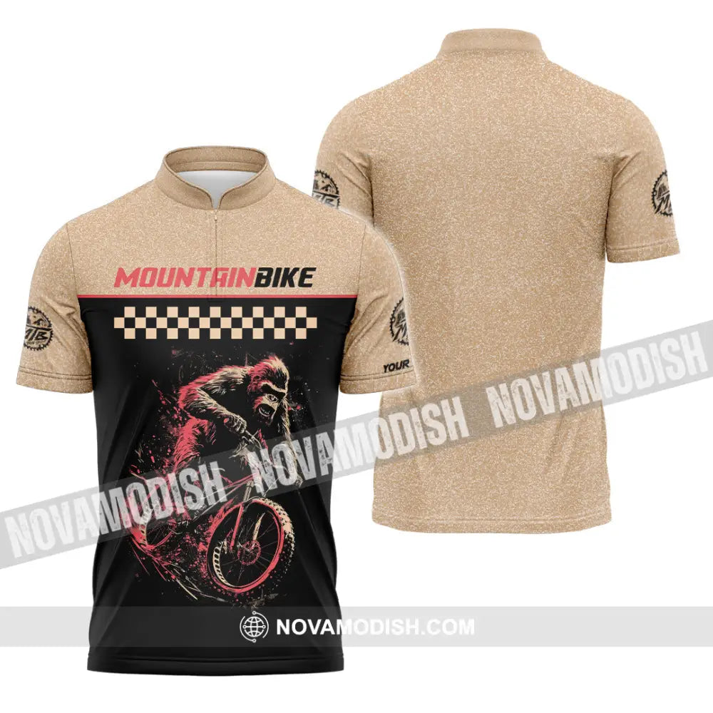 Unisex Shirt - Custom Mountain Bike Shirt Zipper Polo Shirt / S T-shirt