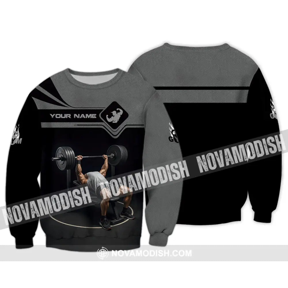 Unisex Shirt - Custom Muscular Man Weightlifting Sports Shirt Long Sleeve / S T-shirt