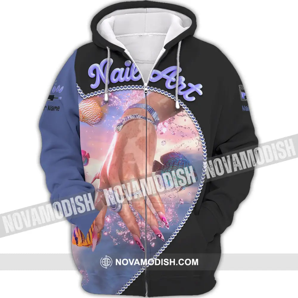 Unisex Shirt - Custom Nails Art Shirt Zipper Hoodie / S T-shirt