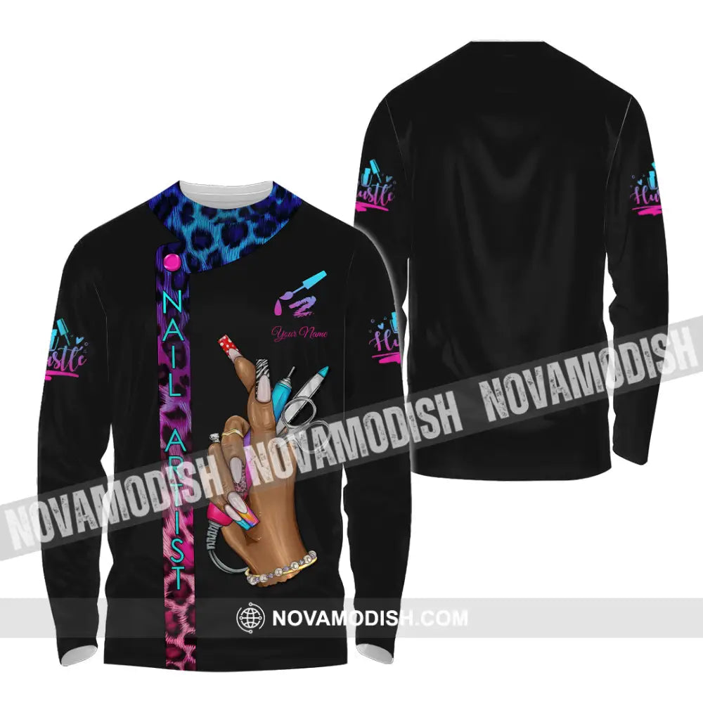 Unisex Shirt - Custom Nails Artist Shirt Long Sleeve Shirt / S T-shirt