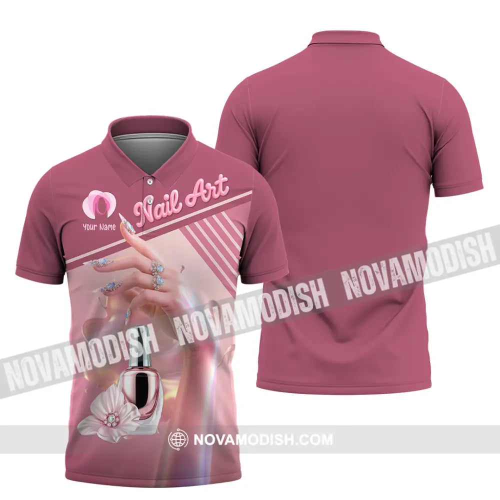 Unisex Shirt - Custom Nails Artist Shirt Polo Shirt / S T-shirt