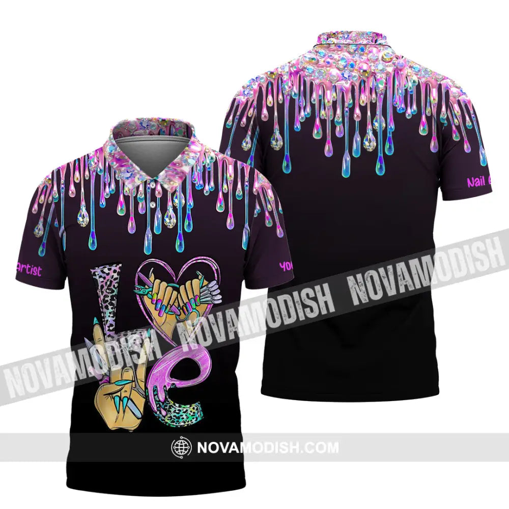 Unisex Shirt - Custom Nails Artist Shirt Polo Shirt / S T-shirt