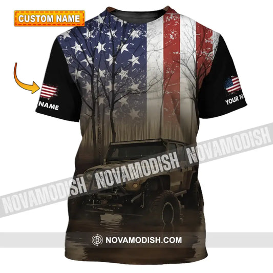Unisex Shirt - Custom Name 3D Shirt - America Flag T-shirt