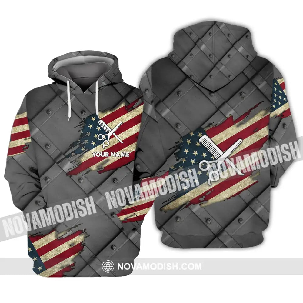 Unisex Shirt - Custom Name 3D Shirt - America Hair Designer Hoodie / S T-shirt