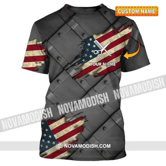Unisex Shirt - Custom Name 3D Shirt - America Hair Designer T-shirt