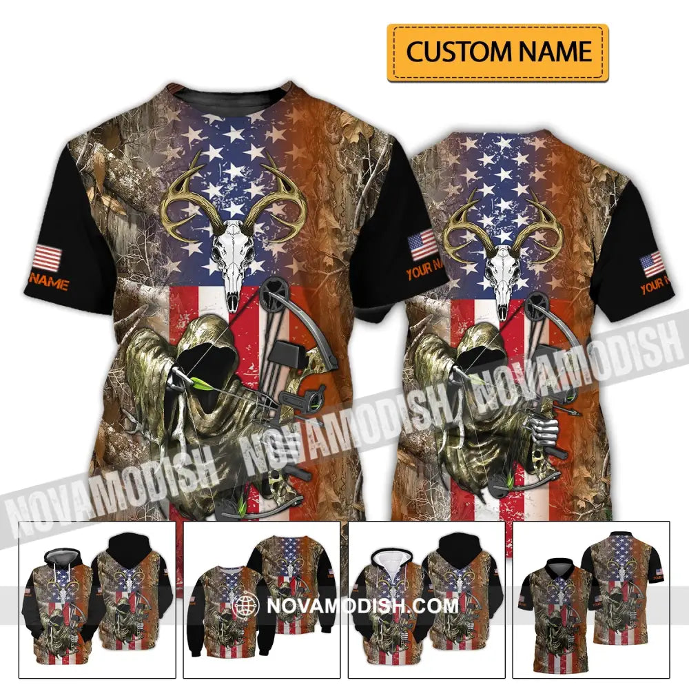 Unisex Shirt - Custom Name 3D Shirt - America Hunter T-shirt