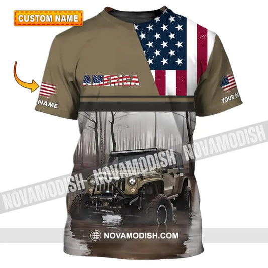 Unisex Shirt - Custom Name 3D Shirt - America Map T-shirt