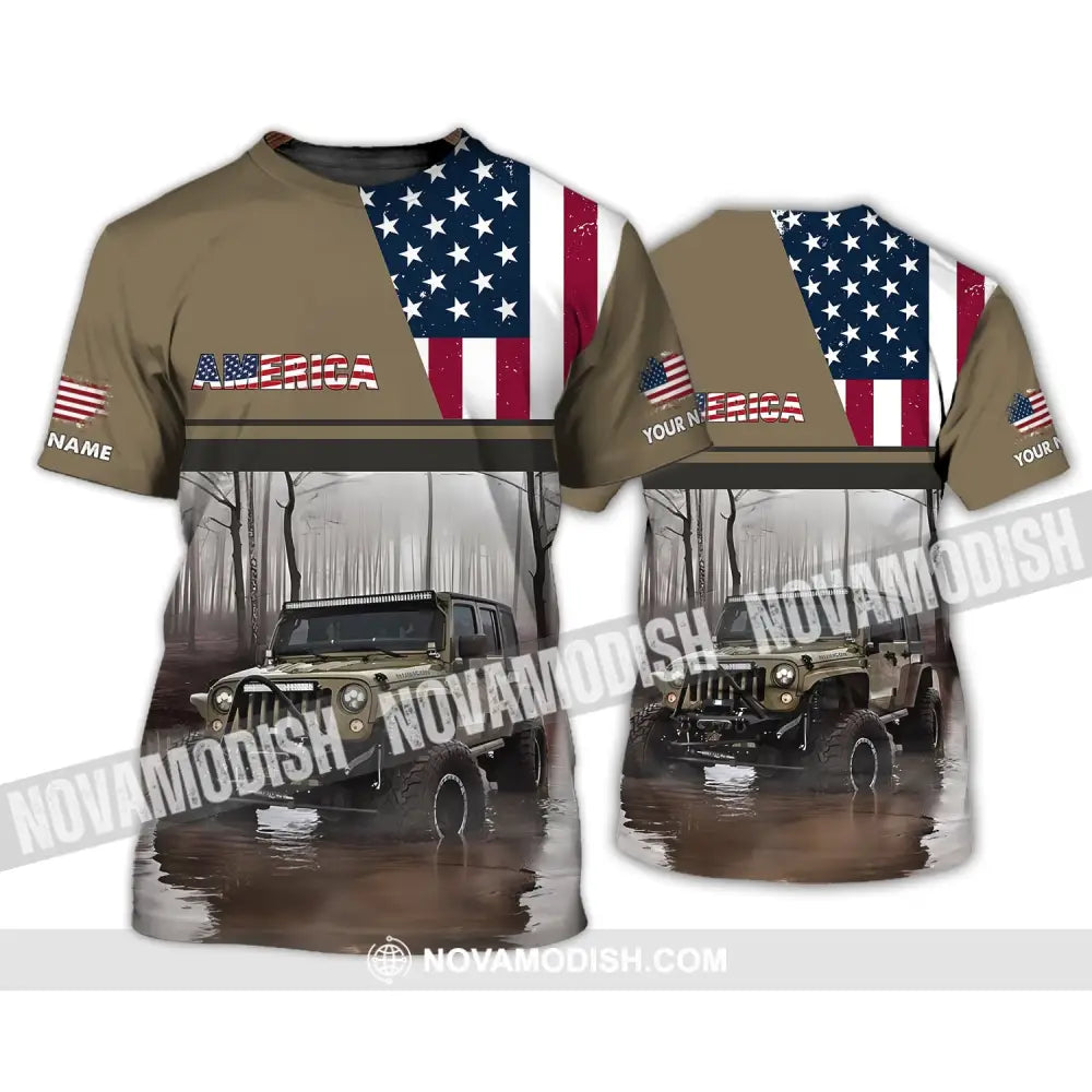 Unisex Shirt - Custom Name 3D Shirt - America Map T-Shirt / S T-shirt