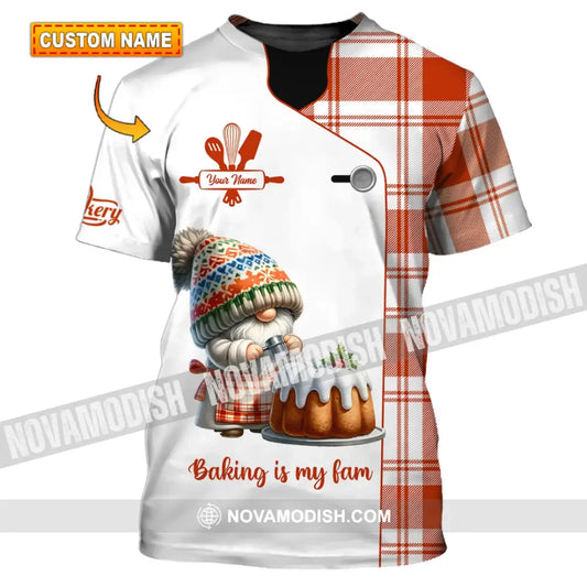 Unisex Shirt - Custom Name 3D Shirt - Baking Is My Fam T-shirt