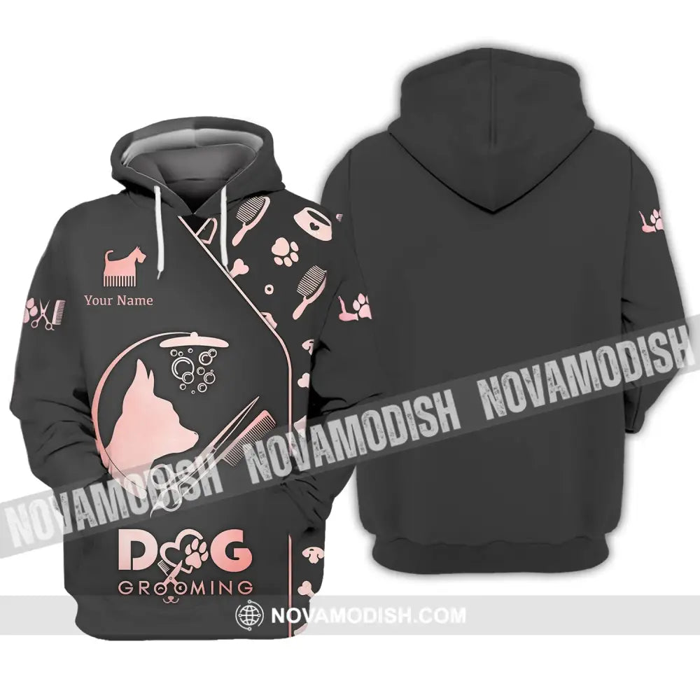 Unisex Shirt - Custom Name 3D Shirt - Dog Grooming Shirt Hoodie / S T-shirt