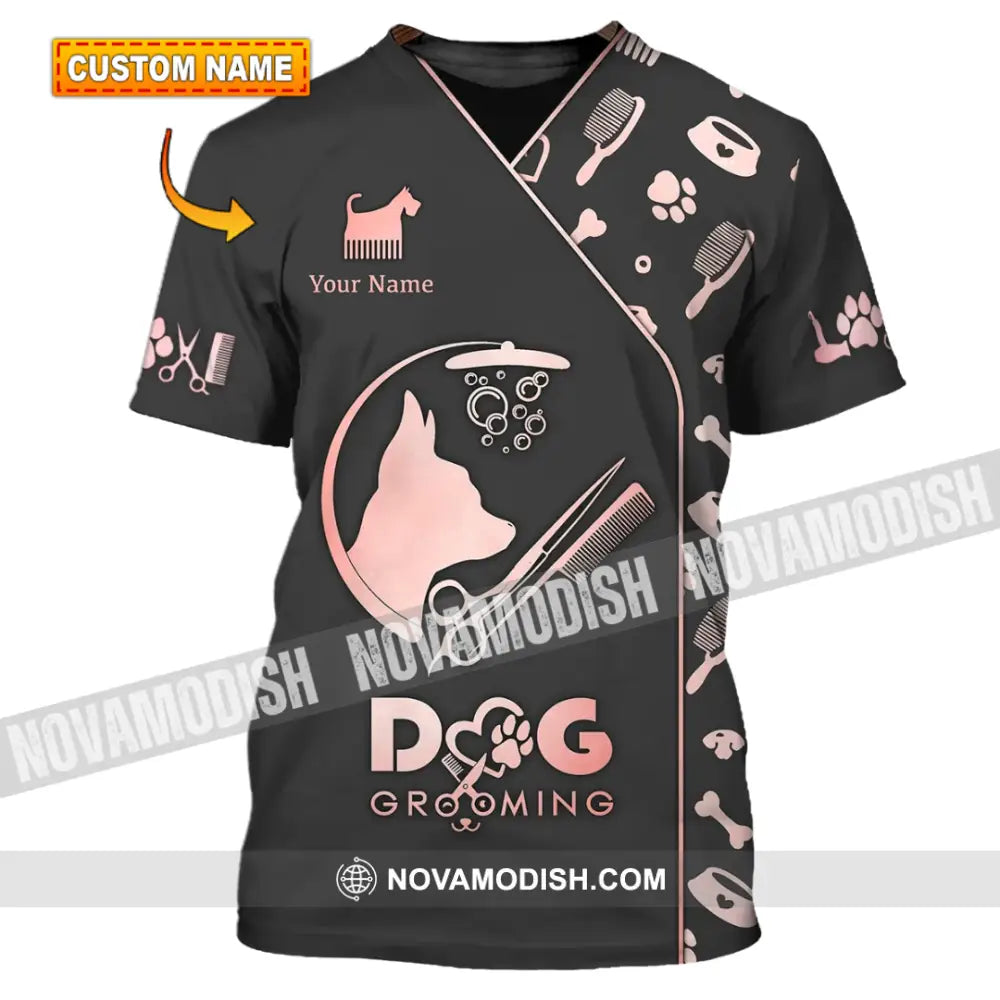 Unisex Shirt - Custom Name 3D Shirt - Dog Grooming Shirt T-shirt