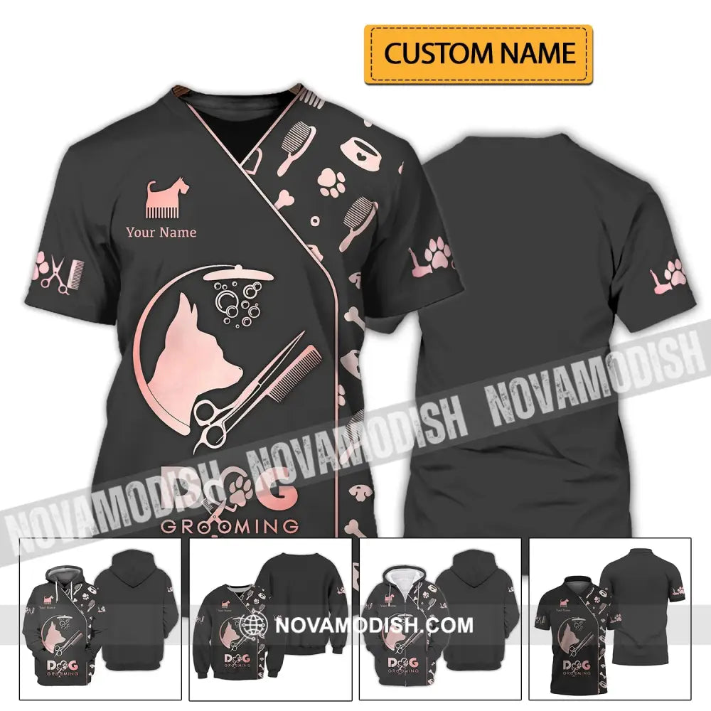 Unisex Shirt - Custom Name 3D Shirt - Dog Grooming Shirt T-shirt