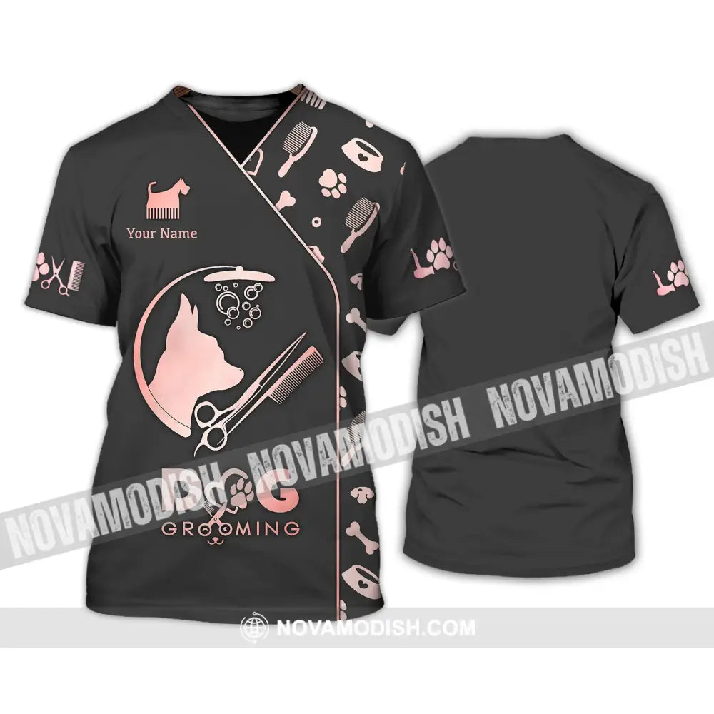Unisex Shirt - Custom Name 3D Shirt - Dog Grooming Shirt T-Shirt / S T-shirt