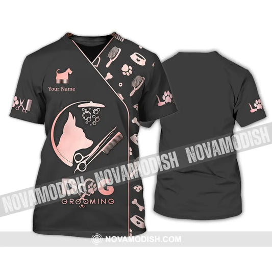 Unisex Shirt - Custom Name 3D Shirt - Dog Grooming Shirt T-Shirt / S T-shirt