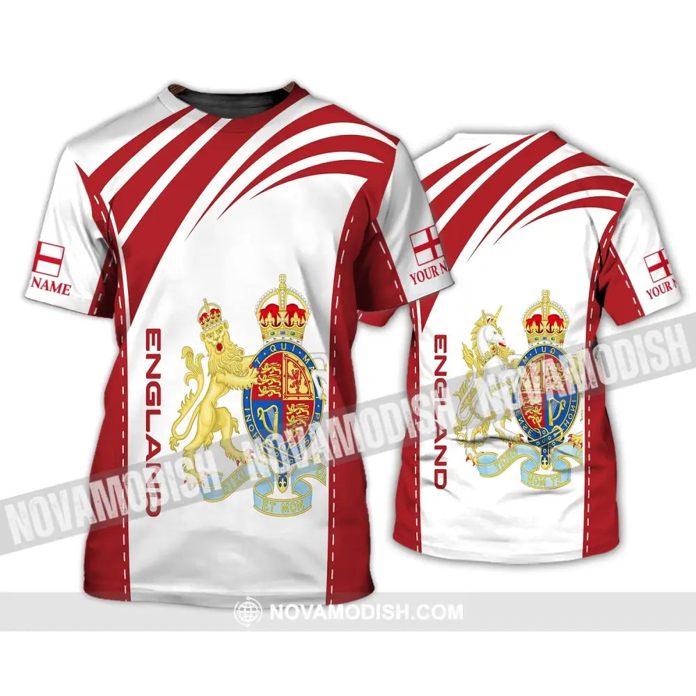 Unisex Shirt - Custom Name 3D Shirt - England Flag Design T-Shirt / S T-shirt