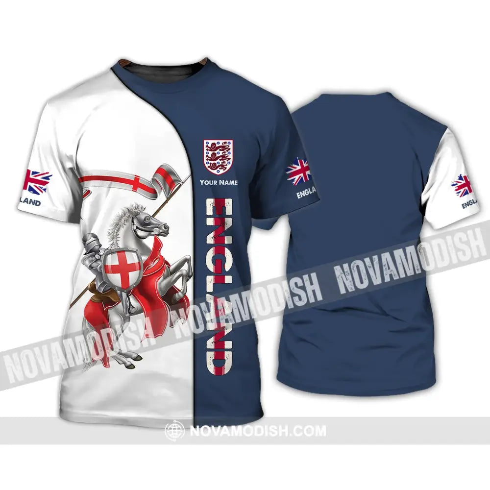 Unisex Shirt - Custom Name 3D Shirt - England Hero Horse Map And Logo T-Shirt / S T-shirt
