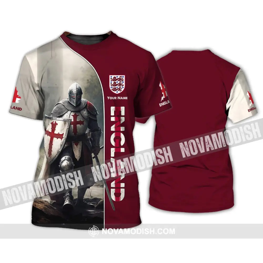 Unisex Shirt - Custom Name 3D Shirt - England Hero Map And Logo T-Shirt / S T-shirt