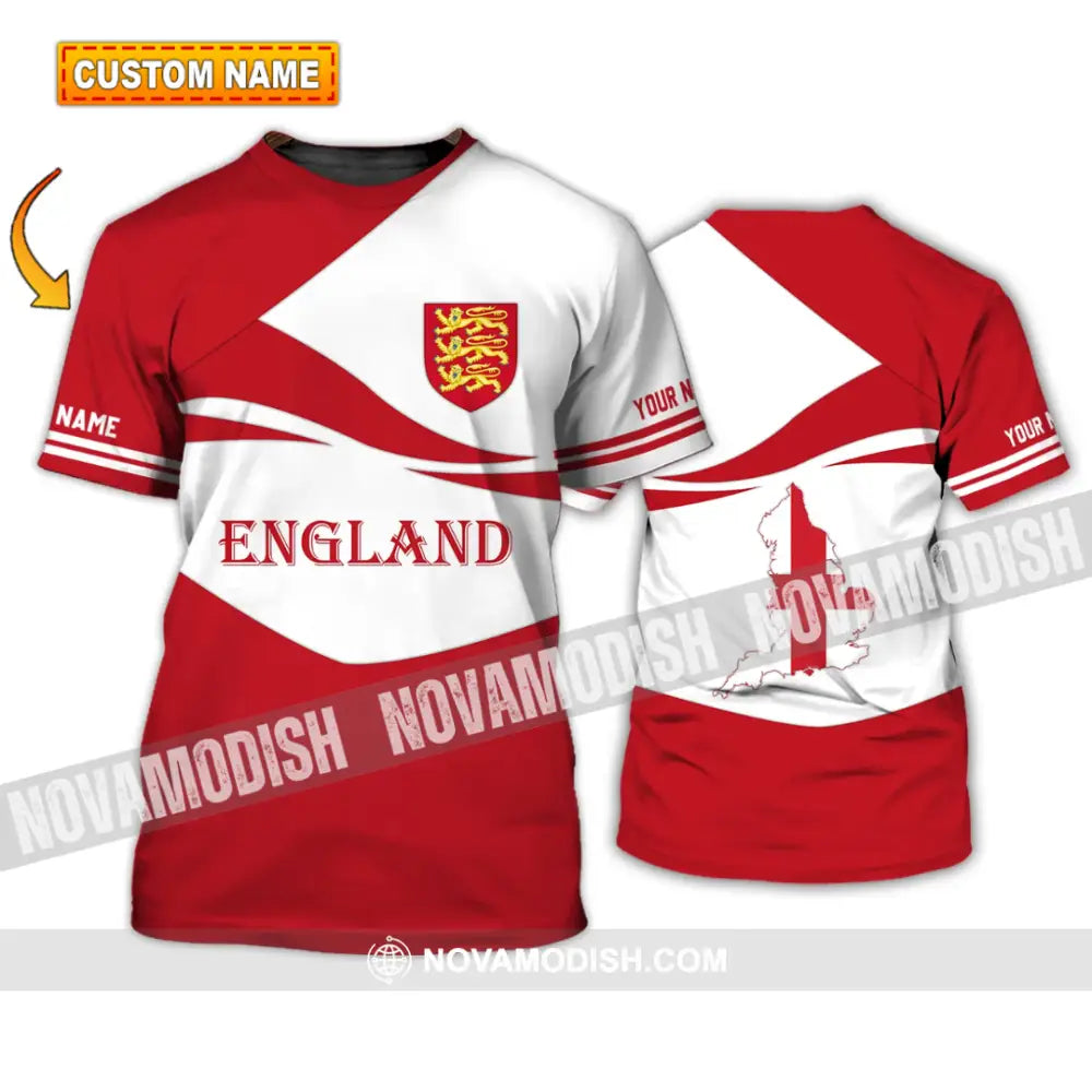 Unisex Shirt - Custom Name 3D Shirt - England Map England Lover T-shirt