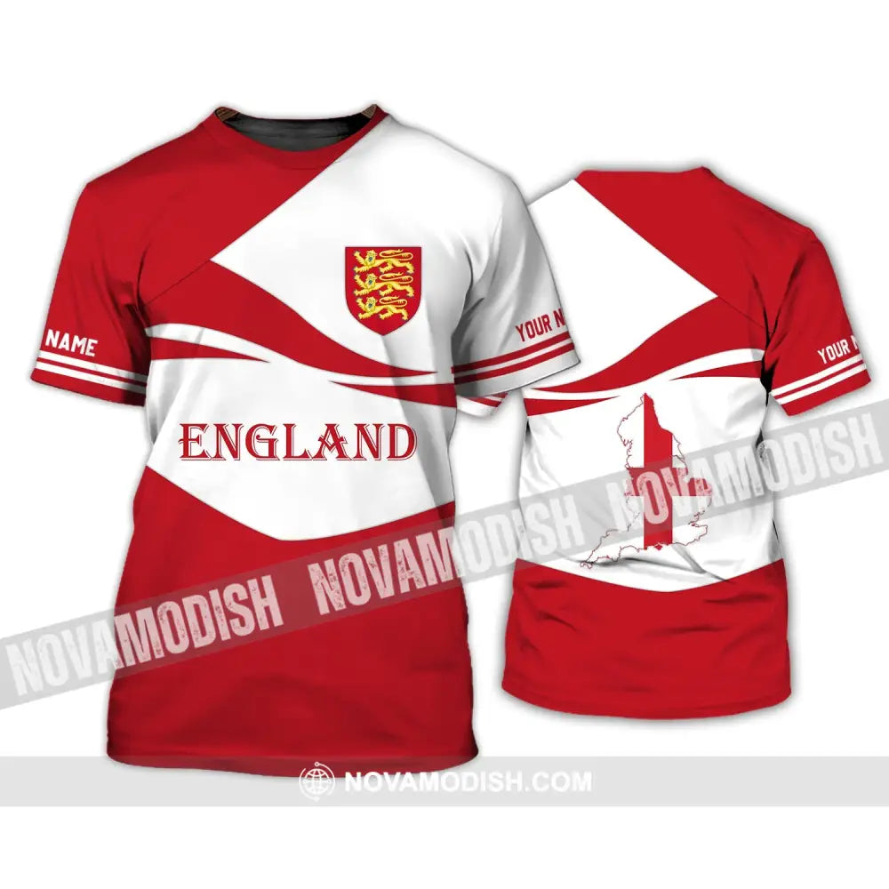 Unisex Shirt - Custom Name 3D Shirt - England Map England Lover T-Shirt / S T-shirt