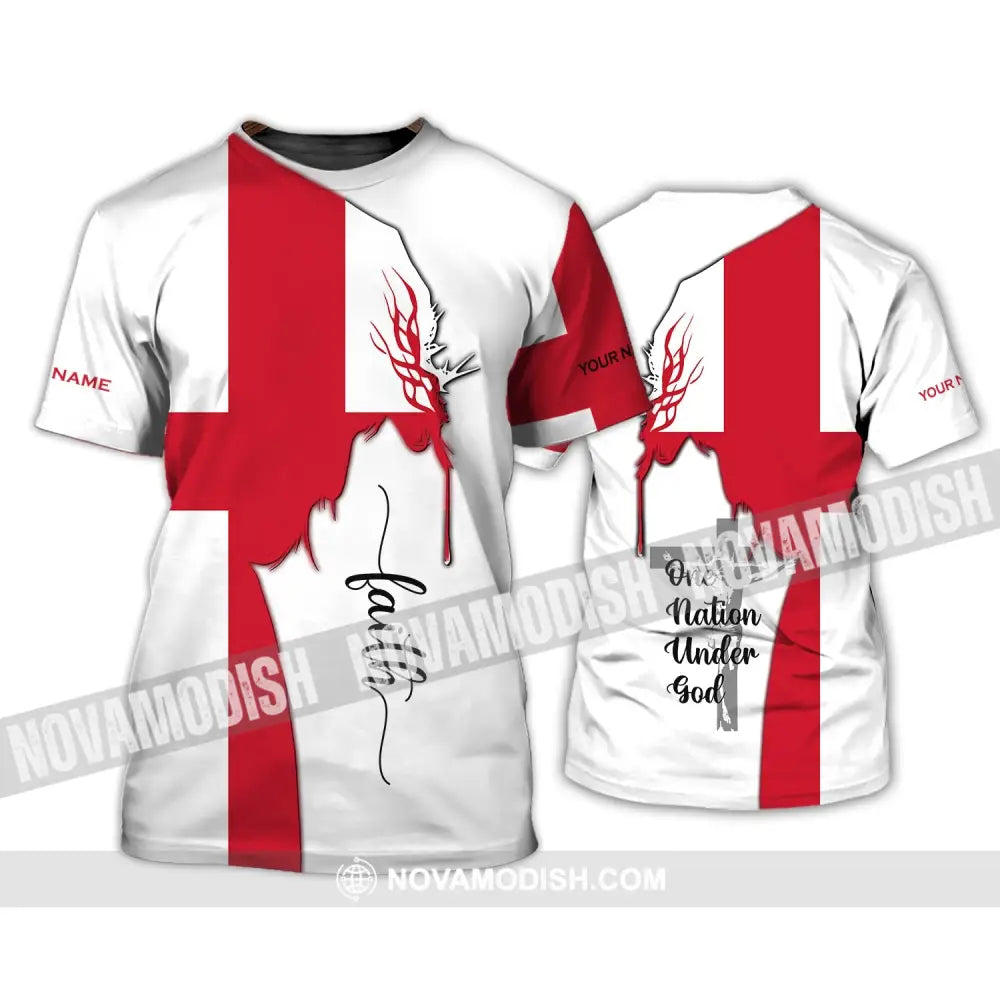 Unisex Shirt - Custom Name 3D Shirt - England One Nation Under God T-Shirt / S T-shirt