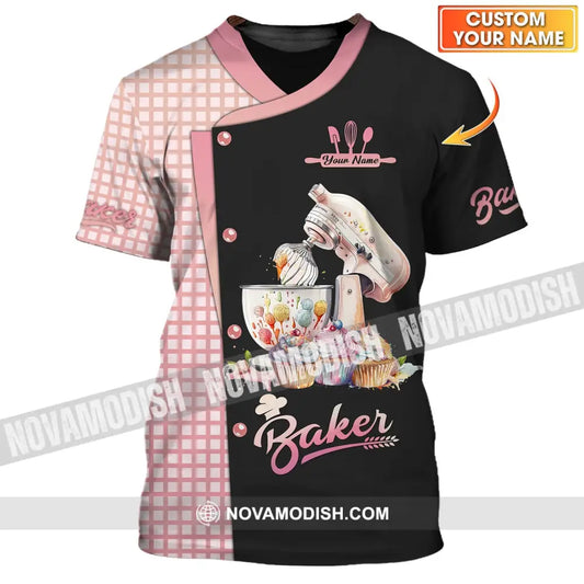Unisex Shirt - Custom Name 3D Shirt For Baker Making Cake Cup Cake T-shirt