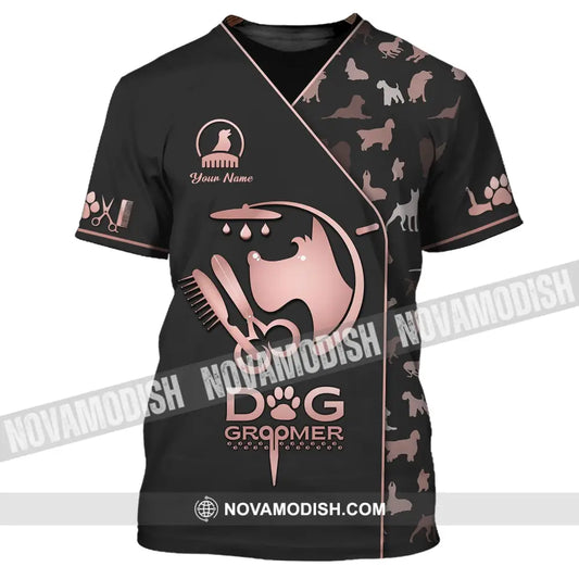 Unisex Shirt - Custom Name 3D Shirt For Groomer - Dog Groomer T-Shirt / S T-shirt