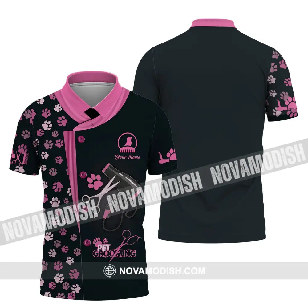 Unisex Shirt - Custom Name 3D Shirt For Groomer - Pet Groomer Polo Shirt / S T-shirt