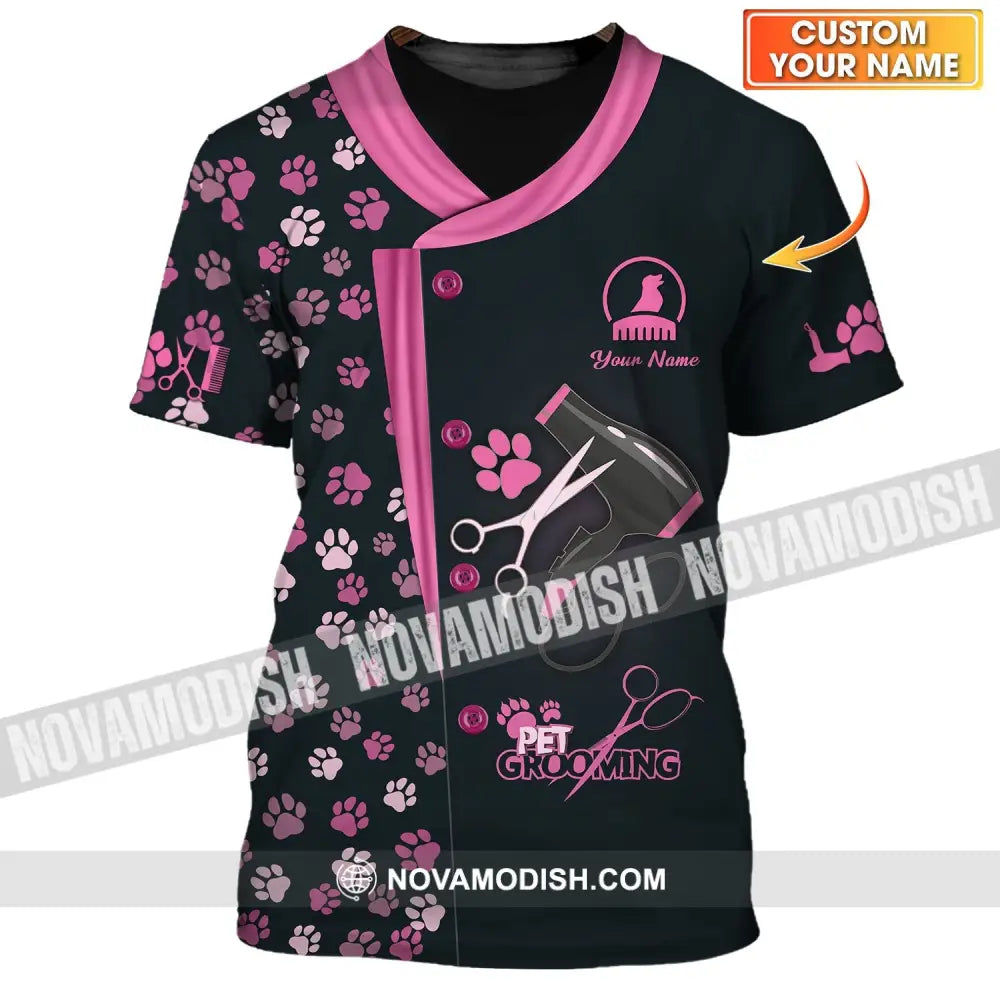 Unisex Shirt - Custom Name 3D Shirt For Groomer - Pet Groomer T-shirt