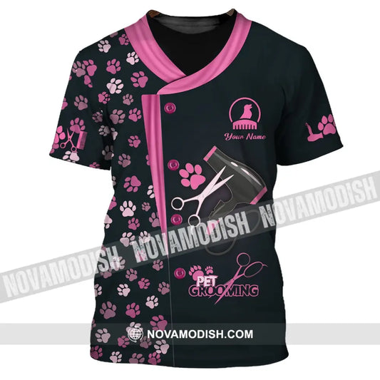 Unisex Shirt - Custom Name 3D Shirt For Groomer - Pet Groomer T-Shirt / S T-shirt