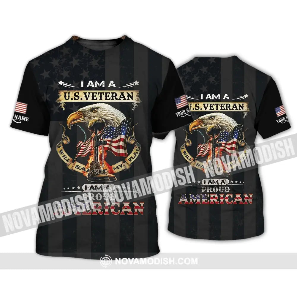 Unisex Shirt - Custom Name 3D Shirt - I Am A U.S Veteran I Am A Proud America T-Shirt / S T-shirt