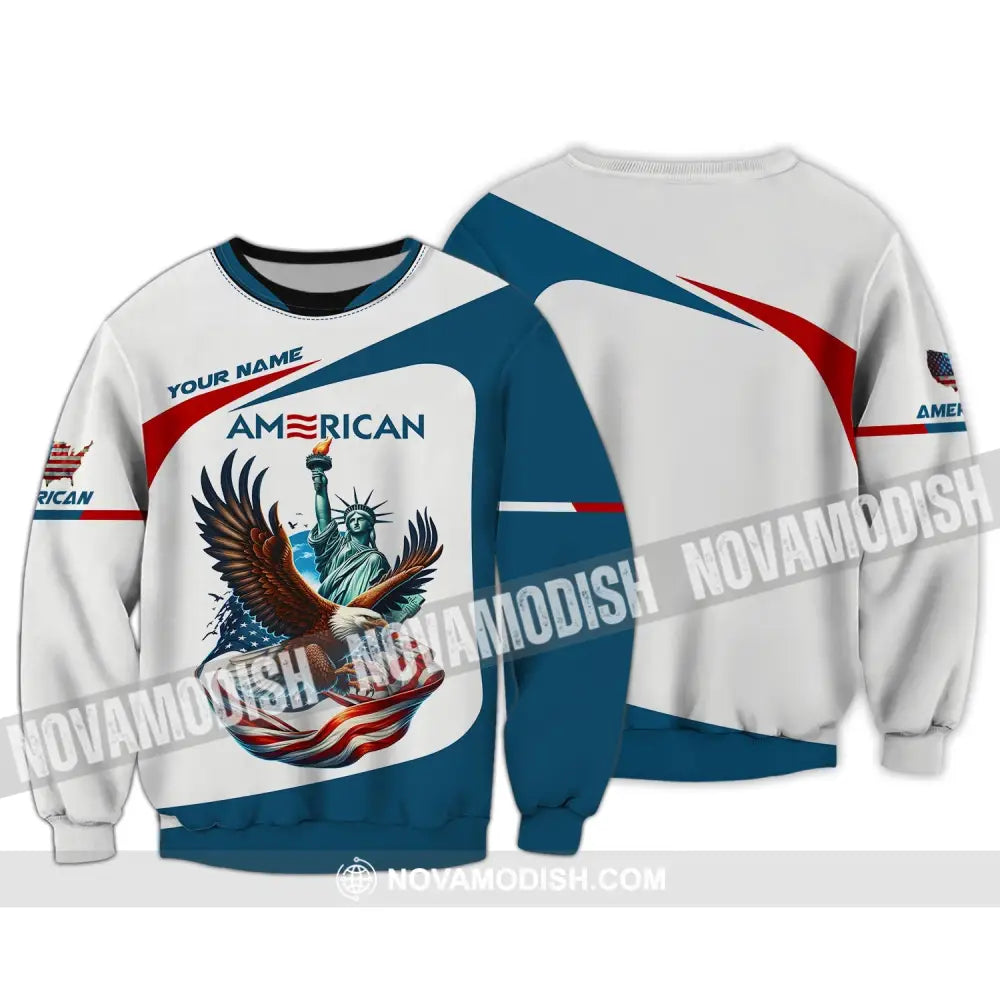 Unisex Shirt - Custom Name 3D Shirt - Icon Of America Long Sleeve / S T-shirt