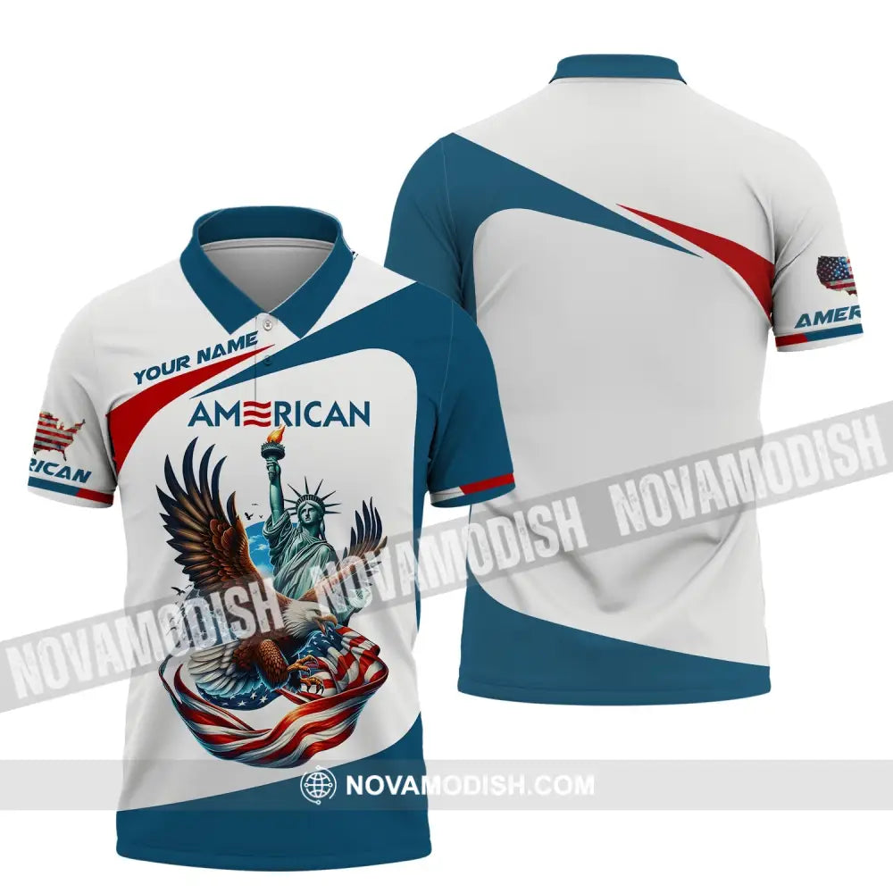 Unisex Shirt - Custom Name 3D Shirt - Icon Of America Polo Shirt / S T-shirt