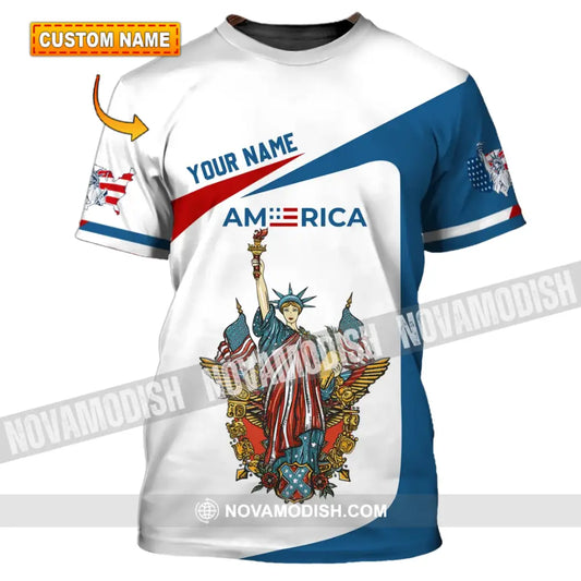 Unisex Shirt - Custom Name 3D Shirt - Liberties America Flag T-shirt
