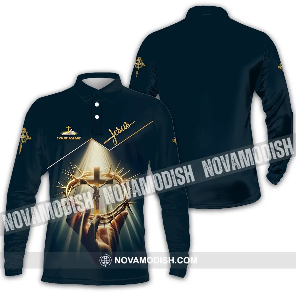 Unisex Shirt - Custom Name Shirt Absolute Trust Jesus Long Sleeve Polo / S T-shirt