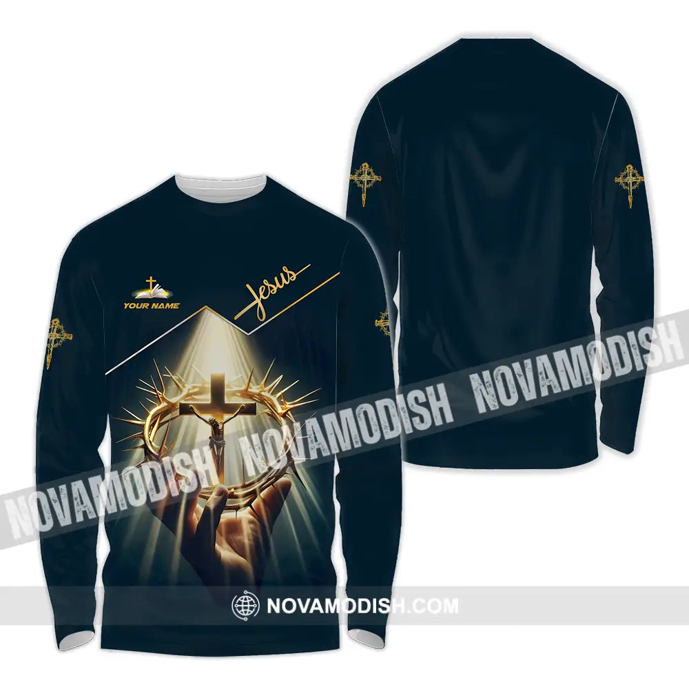 Unisex Shirt - Custom Name Shirt Absolute Trust Jesus Long Sleeve Shirt / S T-shirt