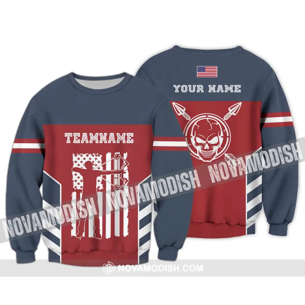 Unisex Shirt - Custom Name America Archery Shirt Long Sleeve / S T-shirt