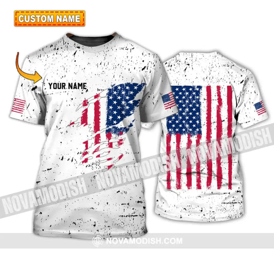 Unisex Shirt - Custom Name Shirt - America Flag Light Shirt T-shirt