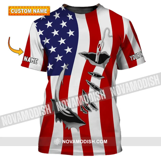 Unisex Shirt - Custom Name America Flag Shirt T-shirt