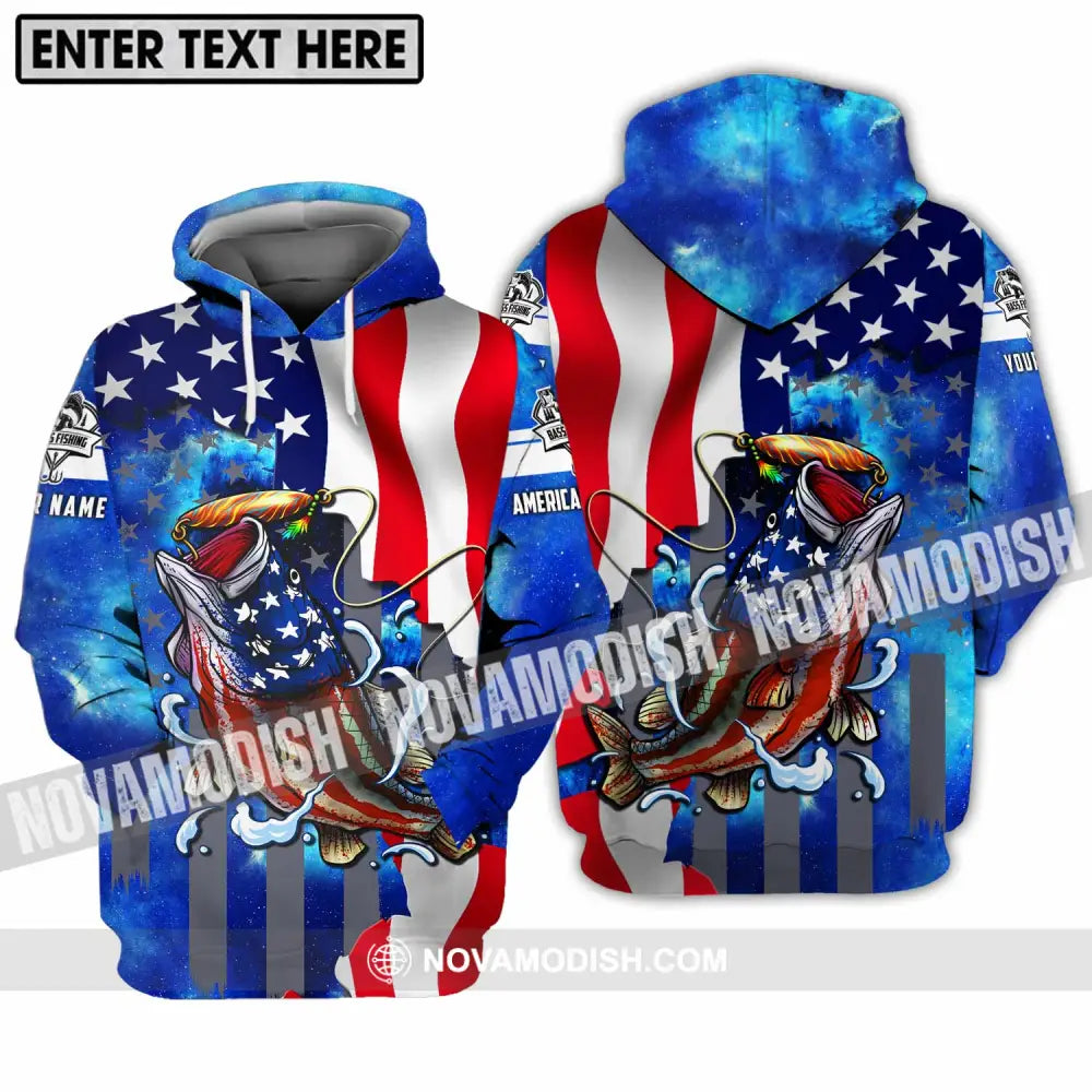Unisex Shirt - Custom Name Shirt American Bass Fishing Hoodie / S T-shirt