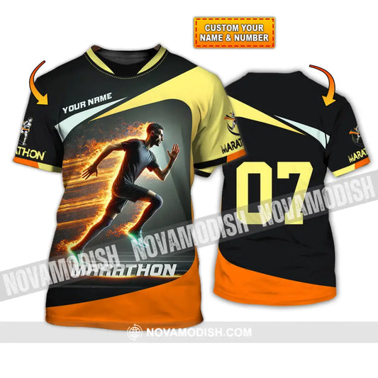 Unisex Shirt Custom Name And Number Marathon Lover Gift T-Shirt