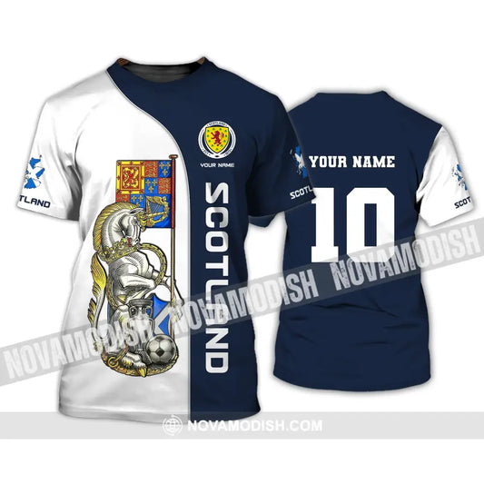 Unisex Shirt Custom Name And Number Scotland Football Polo Long Sleeve Euro 2024 T-Shirt / S