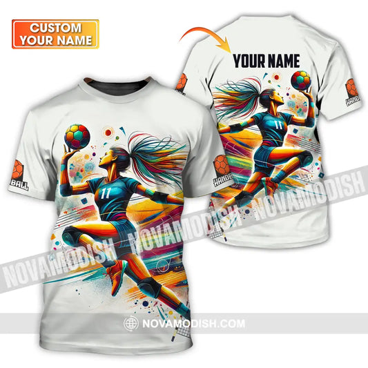 Unisex Shirt - Custom Name And Number Sport Shirt Handball Colors T-shirt