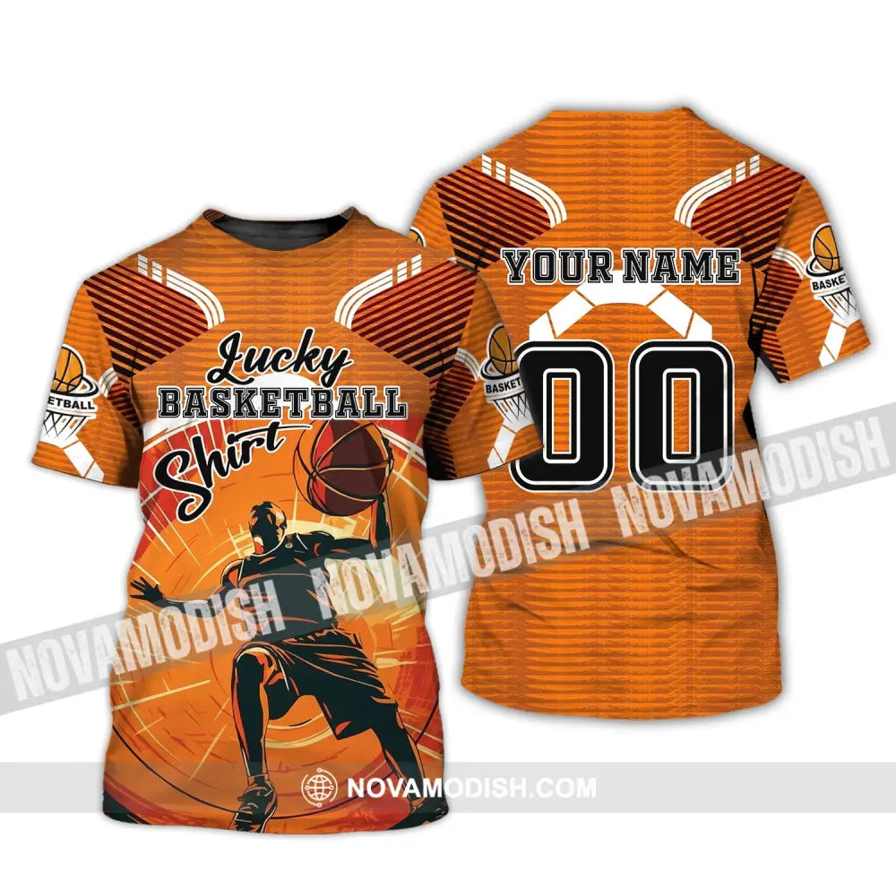 Unisex Shirt - Custom Name and Number T-Shirt - Lucky Basketball Shirt - Basketball Clothing T-Shirt / S T-shirt