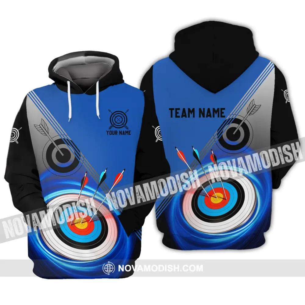 Unisex Shirt - Custom Name And Team Name Shirt - Archery Lover Blue Shirt Hoodie / S T-shirt