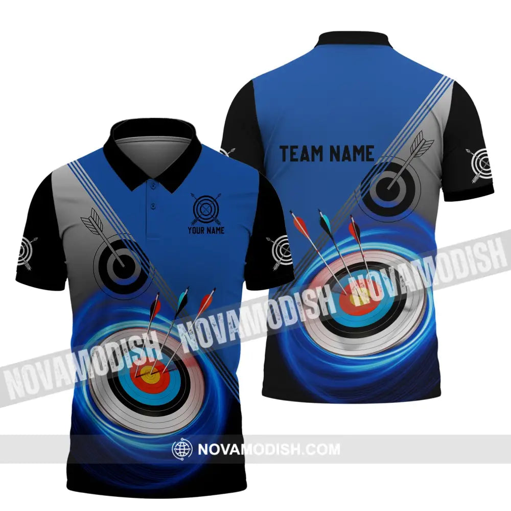 Unisex Shirt - Custom Name And Team Name Shirt - Archery Lover Blue Shirt Polo Shirt / S T-shirt