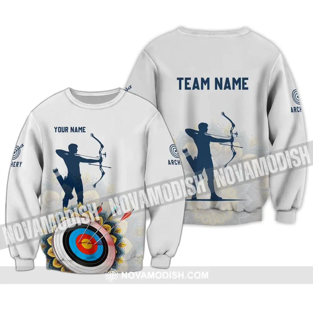 Unisex Shirt - Custom Name And Team Name Shirt - Archery Lover Shirt Long Sleeve / S T-shirt