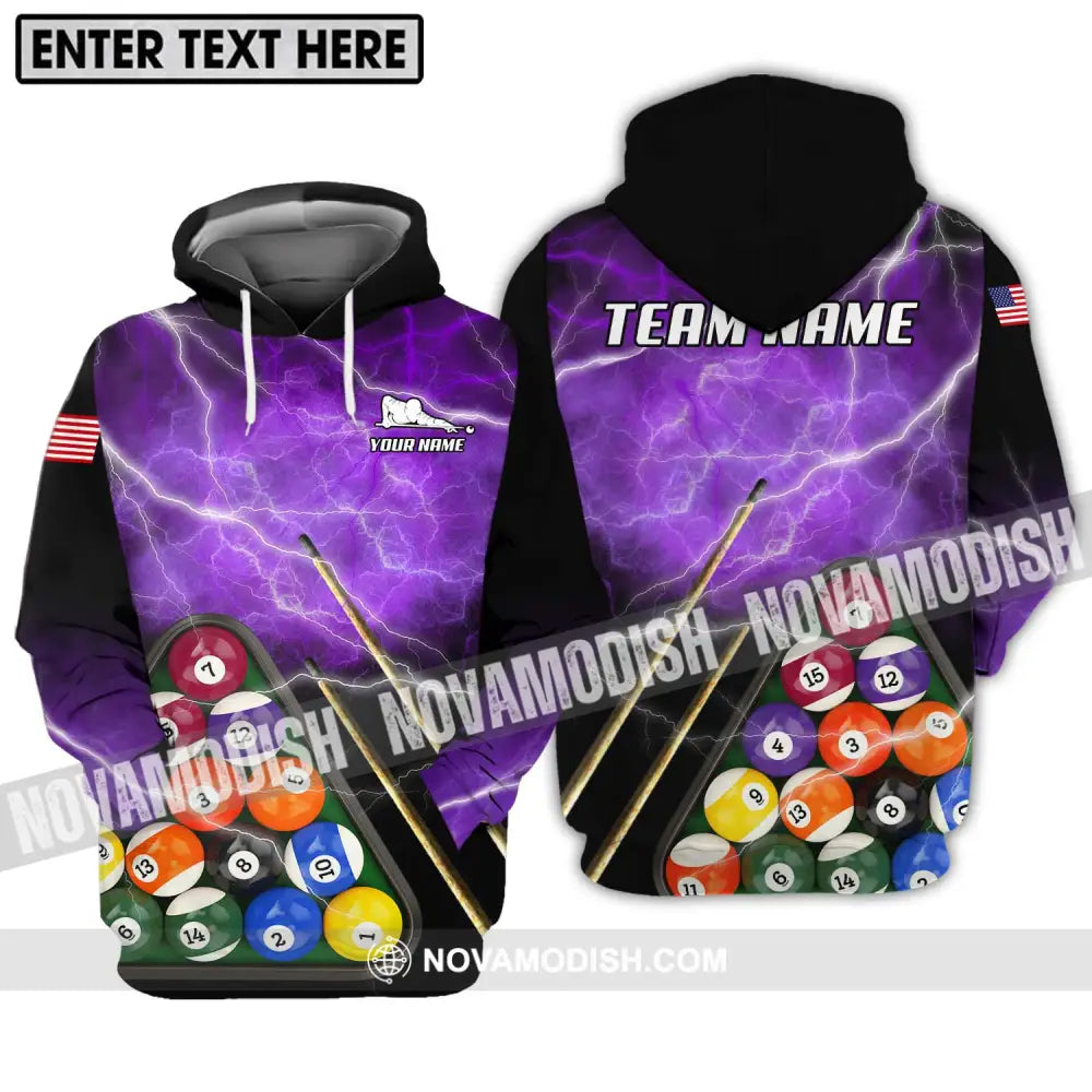 Unisex Shirt - Custom Name And Team Name Billiard Shirt America Billiard Hoodie / S T-shirt